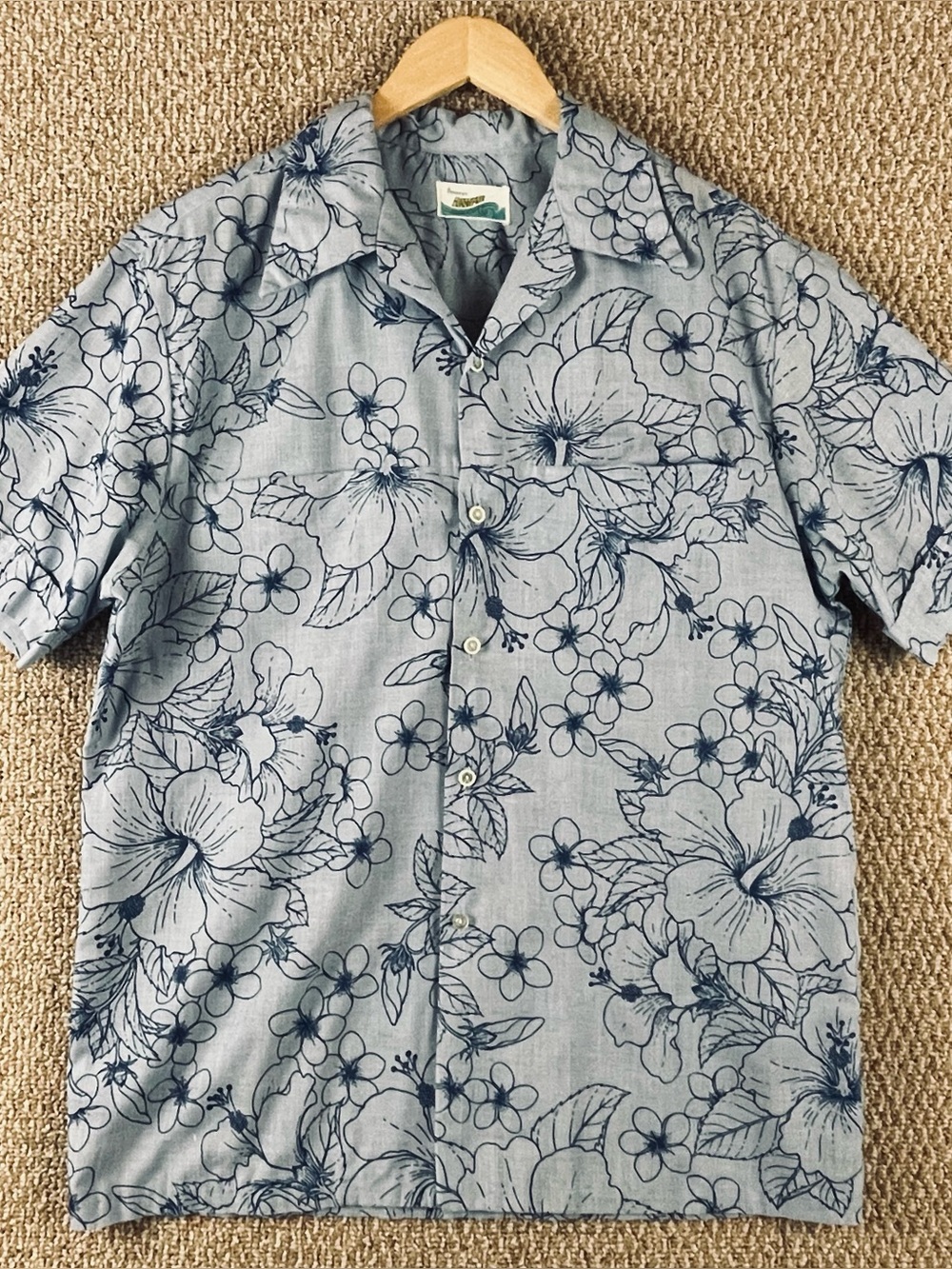 Vintage Penneys 60s Hawaiian Shirt Men’s L/XL Aloha Hawaii Floral Disco D28
